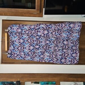 Masseys - Blue and Purple Patterned Women's Skirt size 24W